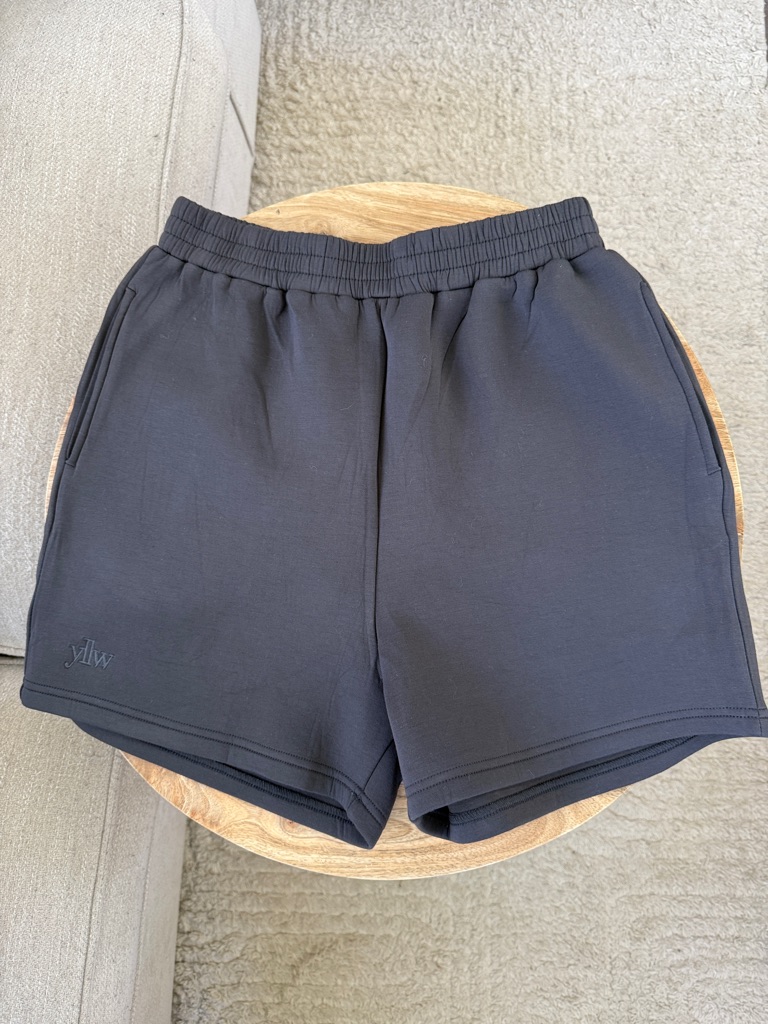 Yllw The Label Ollie Knit Neoprene Shorts L Charcoal